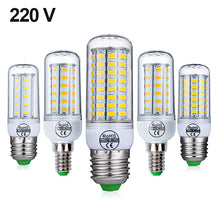Load image into Gallery viewer, E27 LED Lamp E14 LED Bulb SMD5730 220V Corn Bulb 24 36 48 56 69 72LEDs Chandelier Candle LED Light For Home Decoration Ampoule