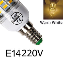 Load image into Gallery viewer, E27 LED Lamp E14 LED Bulb SMD5730 220V Corn Bulb 24 36 48 56 69 72LEDs Chandelier Candle LED Light For Home Decoration Ampoule