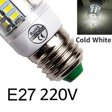 Load image into Gallery viewer, E27 LED Lamp E14 LED Bulb SMD5730 220V Corn Bulb 24 36 48 56 69 72LEDs Chandelier Candle LED Light For Home Decoration Ampoule