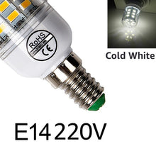 Load image into Gallery viewer, E27 LED Lamp E14 LED Bulb SMD5730 220V Corn Bulb 24 36 48 56 69 72LEDs Chandelier Candle LED Light For Home Decoration Ampoule